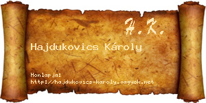 Hajdukovics Károly névjegykártya